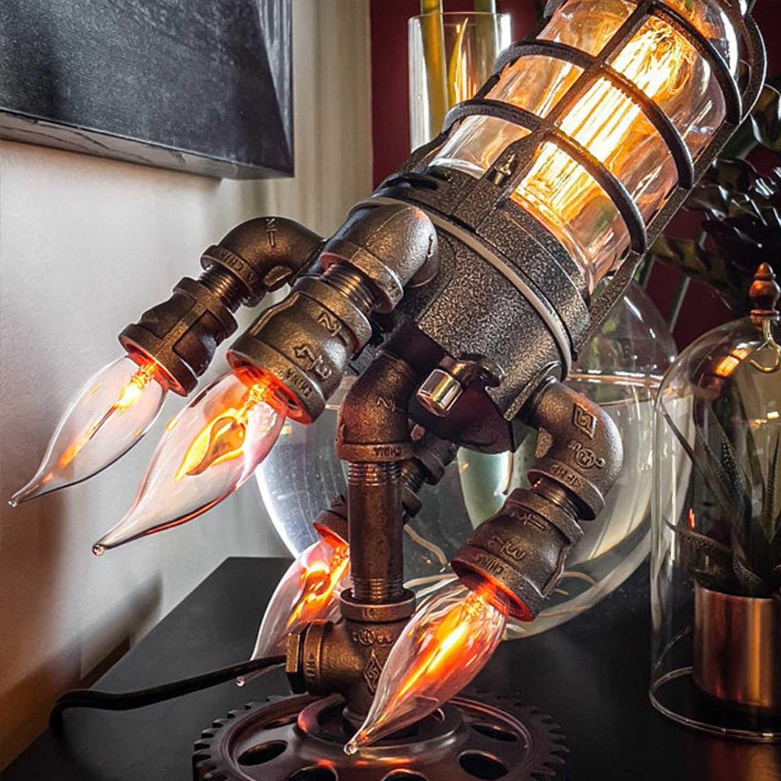 Rocket Ship Industrial Vintage Lamp - Image 2