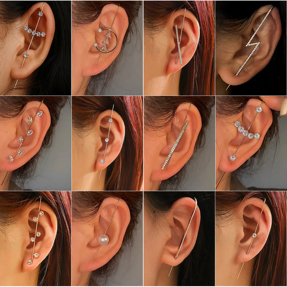 Crystal Vintage Long Wrap Earrings - Image 2