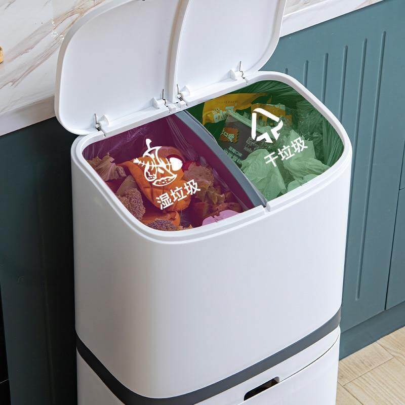 Large Double-Layer Garbage Can with Wheel - Image 3