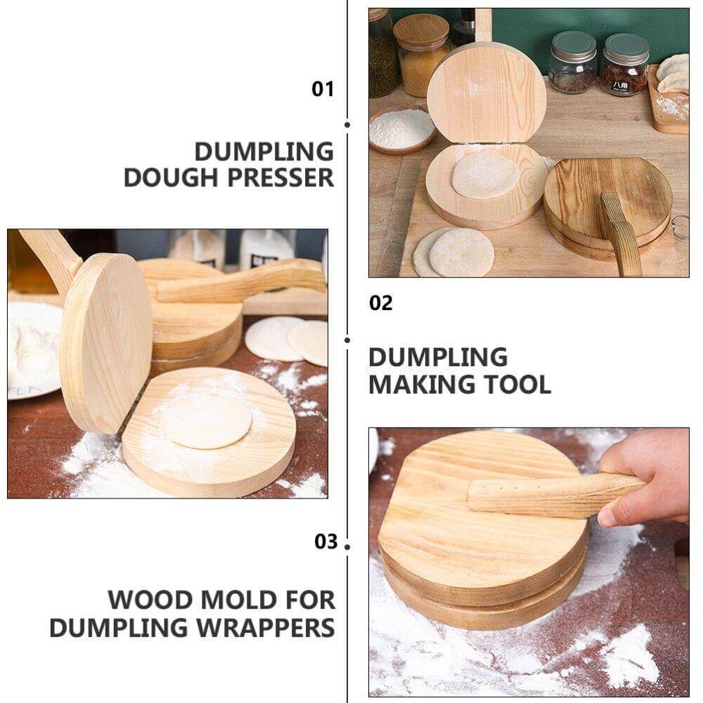 Wooden Mini Dough Pressing Tool Presser - Image 3