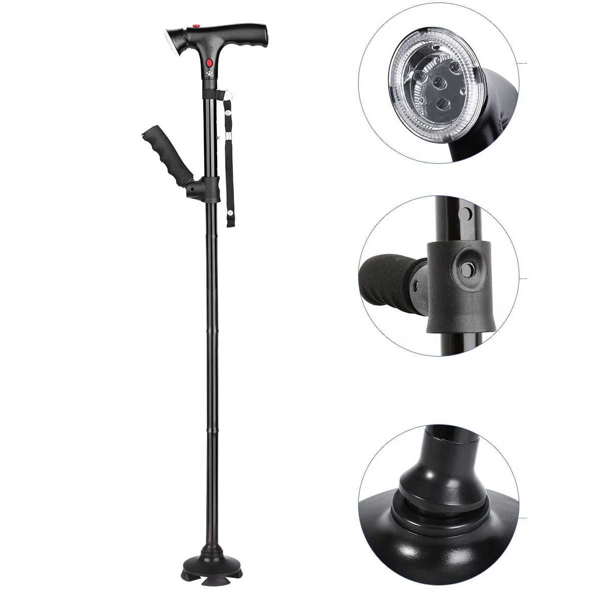 Safety Alarm Walking Telescopic LED Light Cane - Image 3