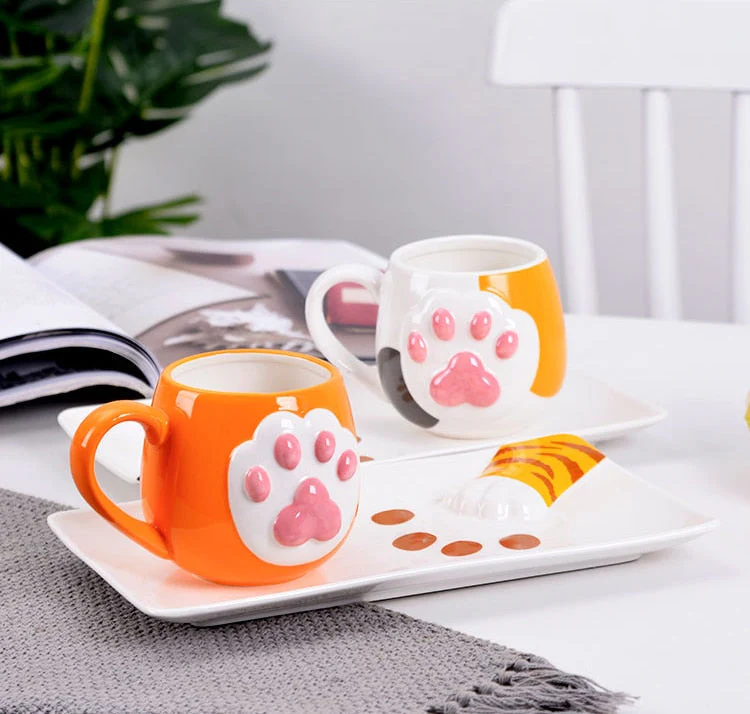 Cute Cat Paw Ceramic Coffee Mug - Image 3