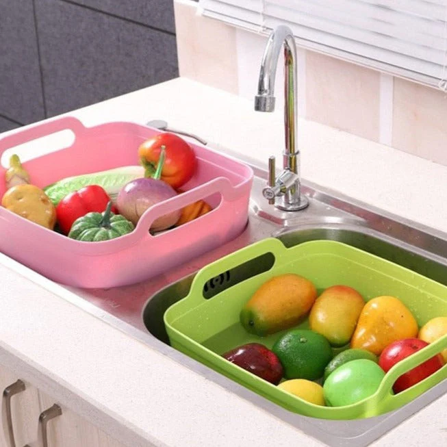Portable Large Vegetable Washer Drain Basket - Image 1