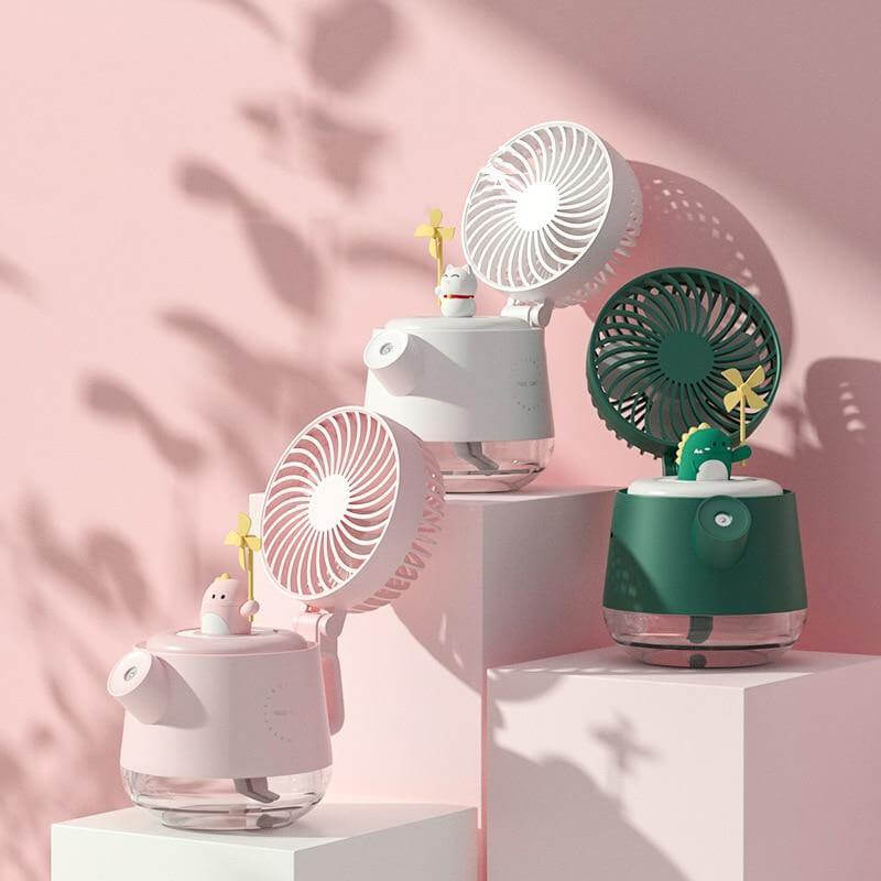 Portable Desktop Night Light Humidifier Fan - Image 3