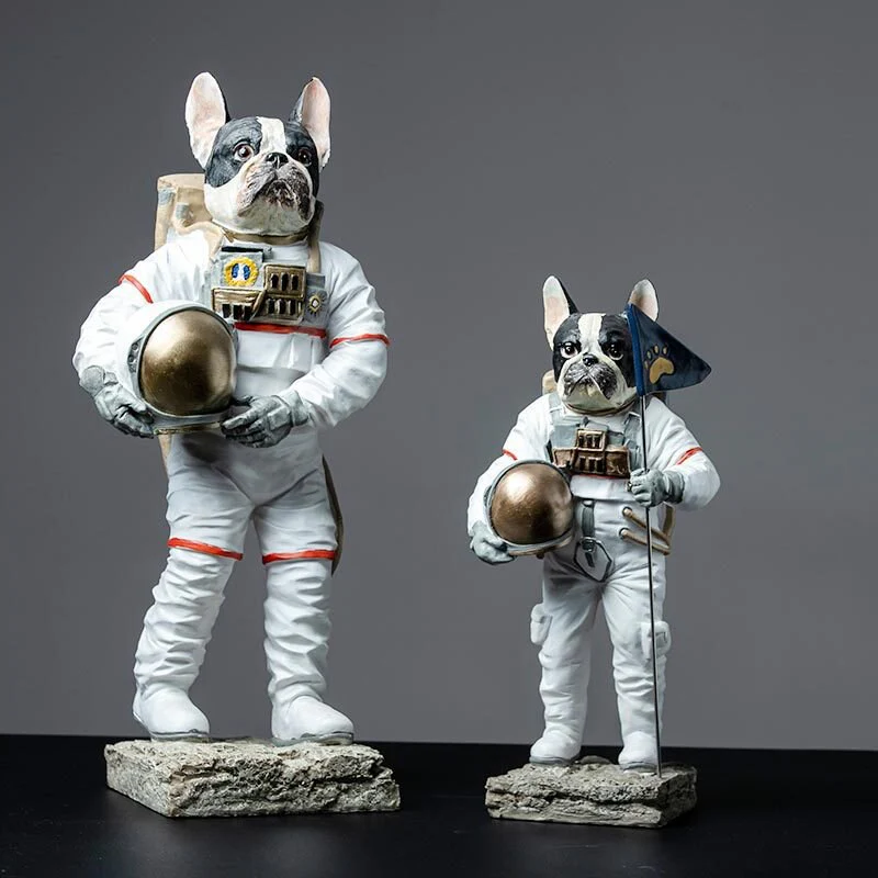 Modern Dog Astronaut Resin Figurine - Image 1