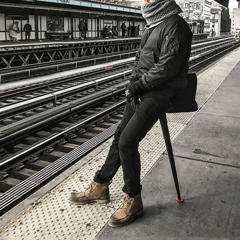 Portable Telescopic Foldable Travel Easy Sit Stool - Image 2