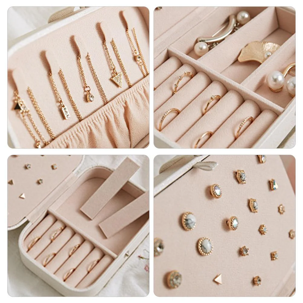 Double-Layer Leather Jewelry Organizer Box - Image 2