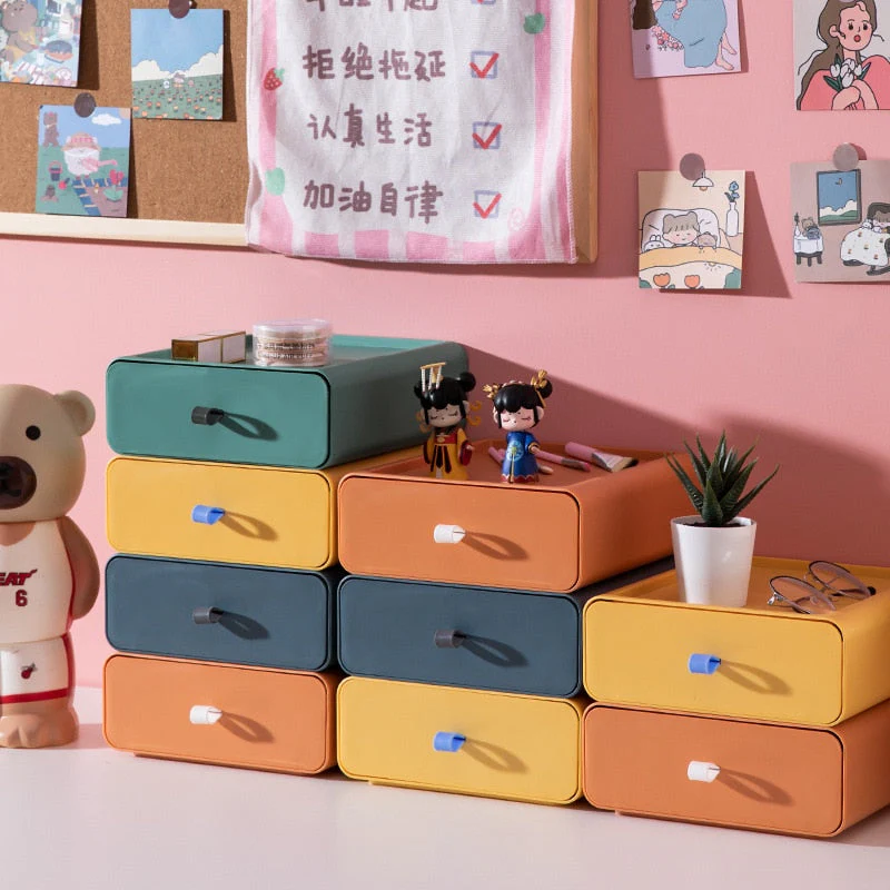 Colorful Stackable Makeup Storage Box - Image 2