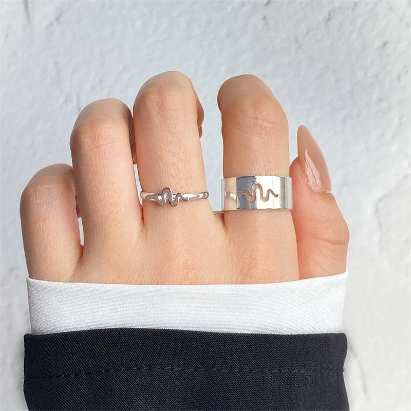Creative Lovely Couples Matching Ring Set - Image 1