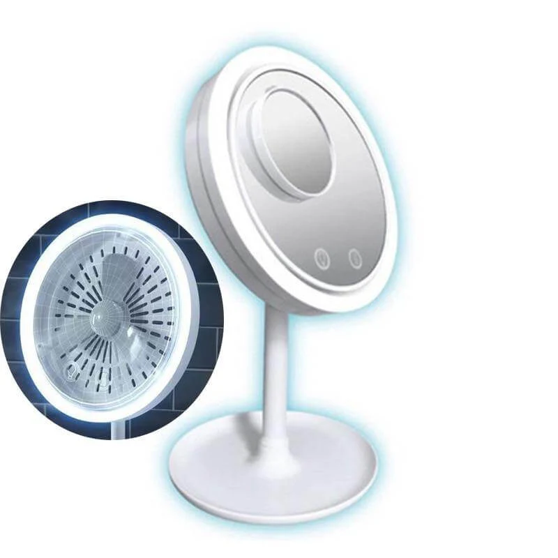 2in1 LED Light Makeup Mirror With Fan - Image 3