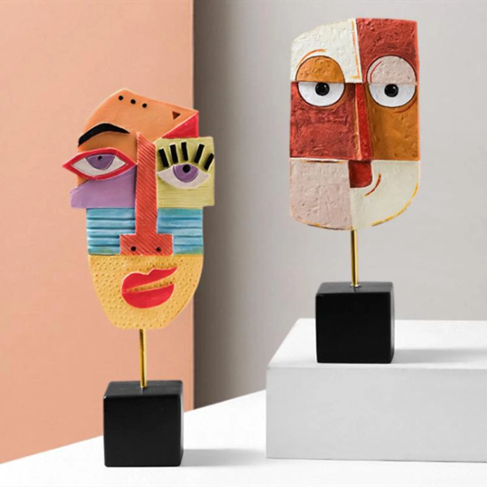 Abstract Pop Art Face Home Sculpture - Image 3