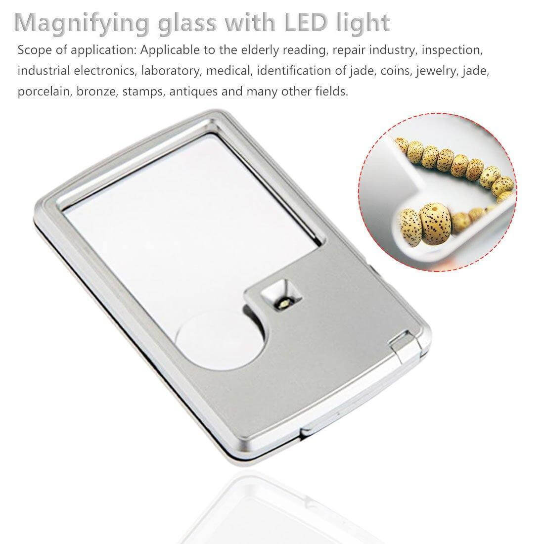 Pocket Credit Card Size Mini Led Light Magnifying Glass - Image 3