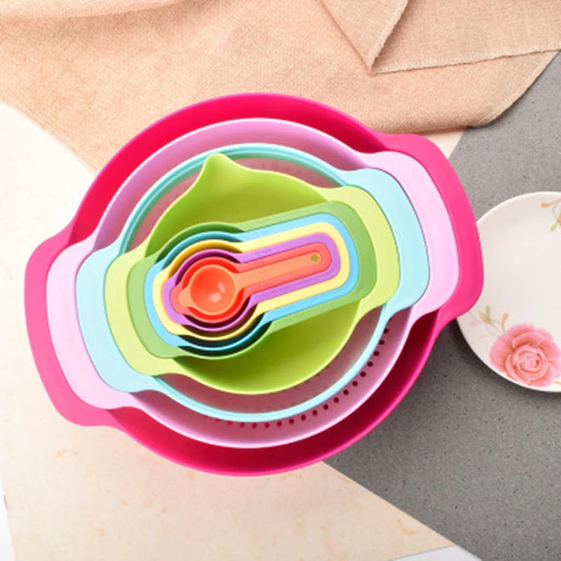 Rainbow Multifunctional Stackable Kitchen Bowl Set - Image 1