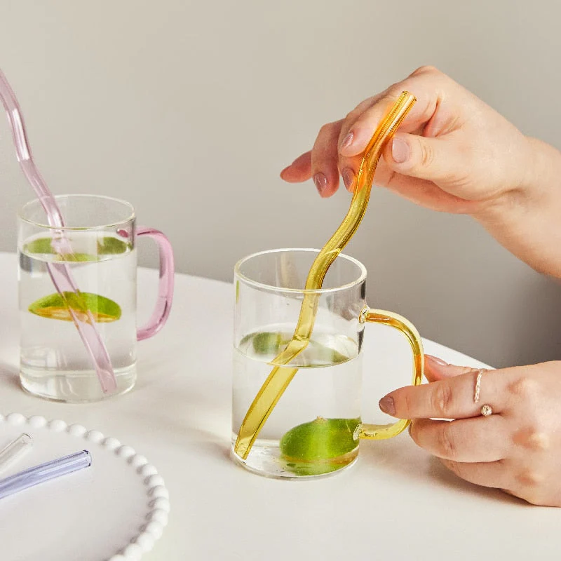 Colorful Environment Friendly Reusable Glass Straw - Image 2