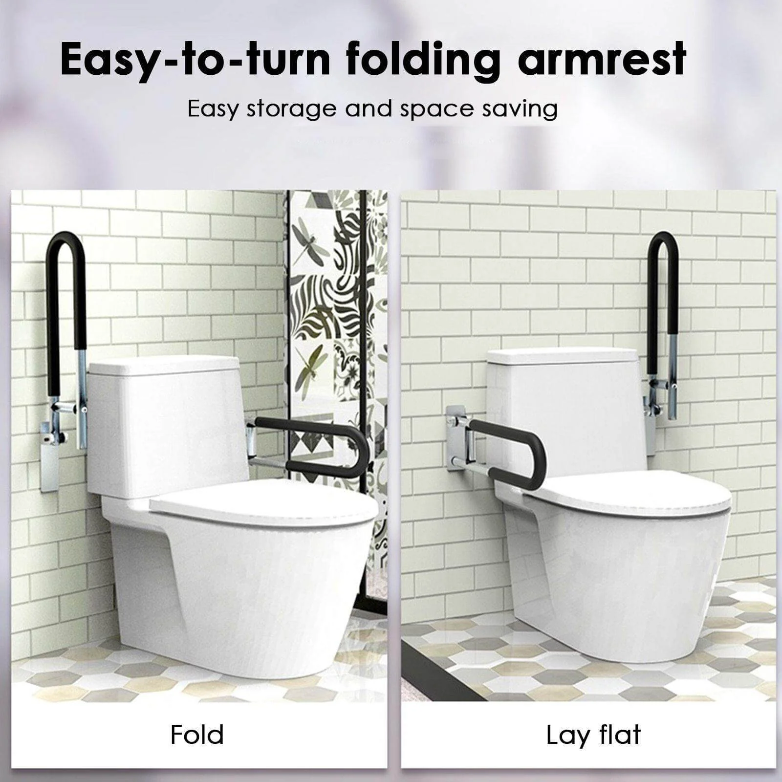 Elderly Handicap Bathroom Foldable Armrest - Image 2