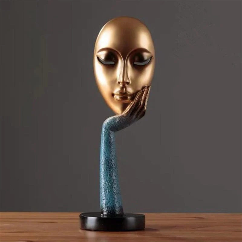 Modern Abstract Human Face Art Statue - Image 1