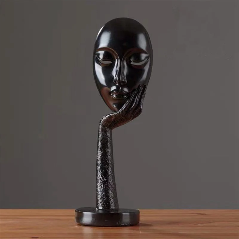 Modern Abstract Human Face Art Statue - Image 2