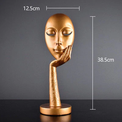 Modern Abstract Human Face Art Statue - Image 3