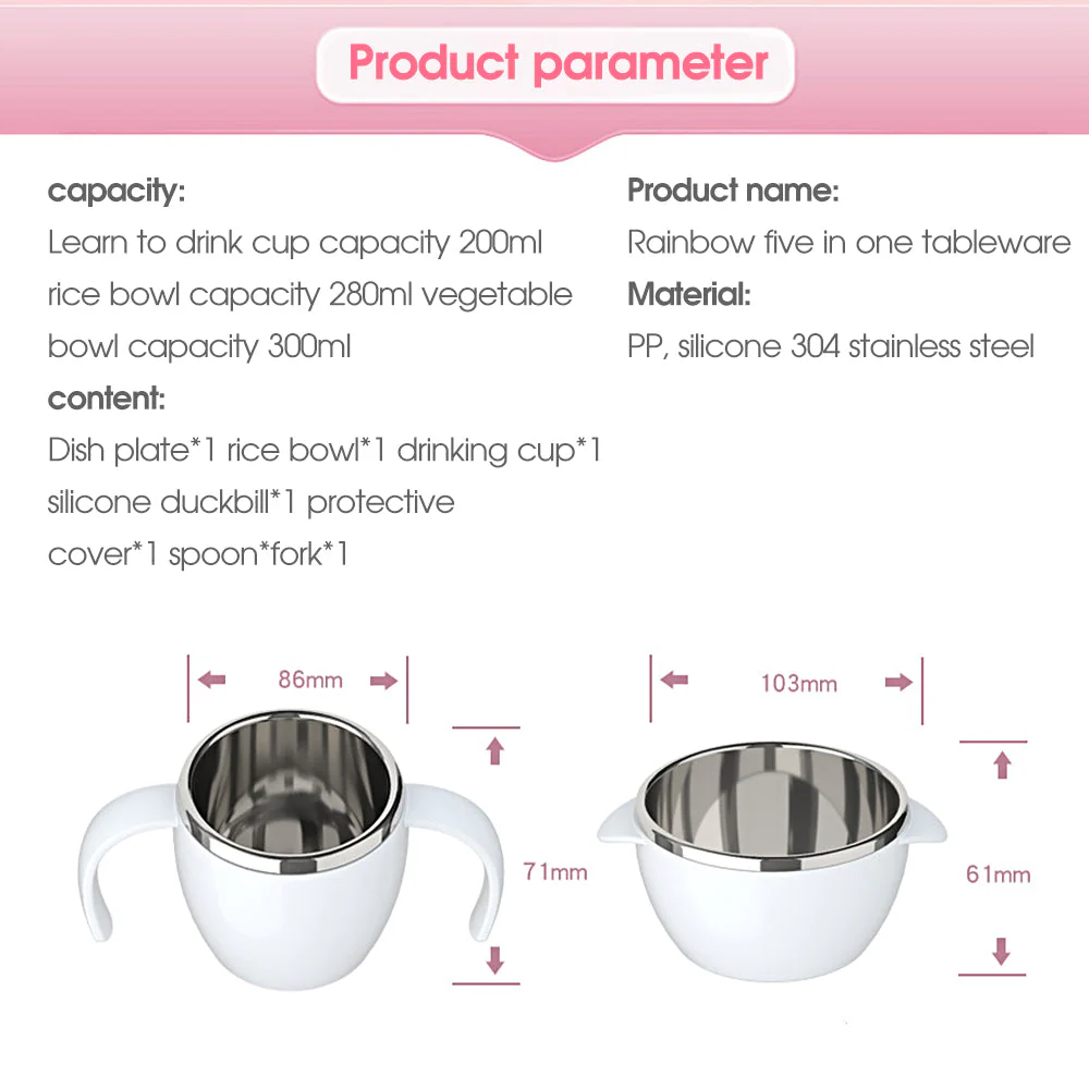 5in1 Deer Baby Tableware Set - Image 3
