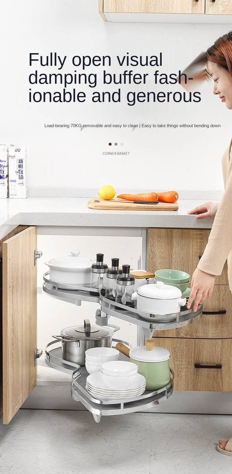 Stainless Steel Flying Corner Kitchen Cabinet - Image 3