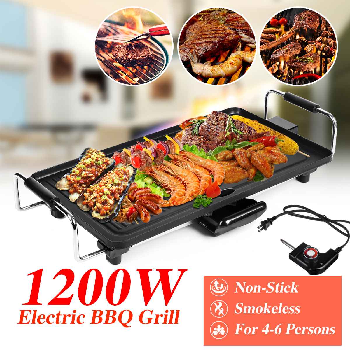 Non-Stick Electric Smokeless Indoor Grill - Image 2
