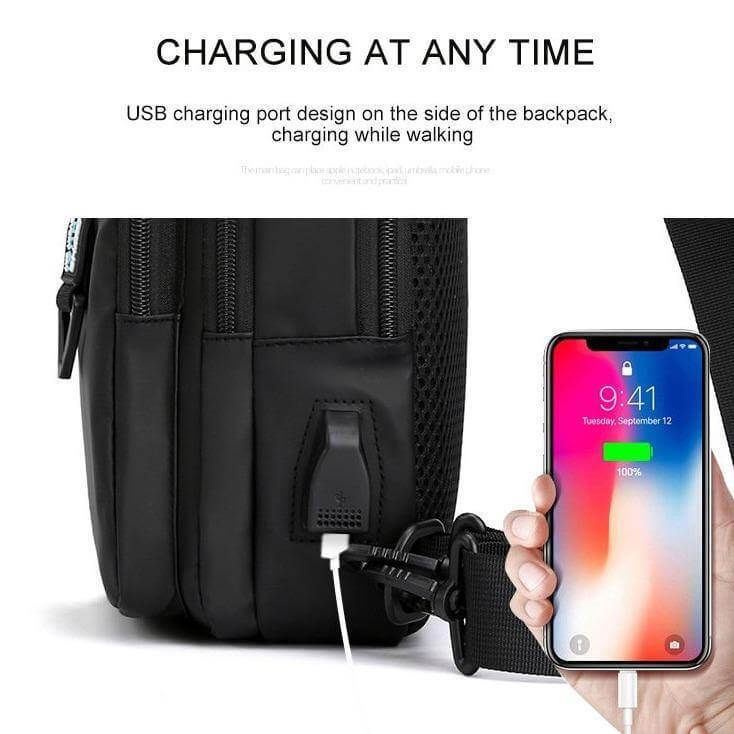 Waterproof USB Cross Body Shoulder Bag - Image 2
