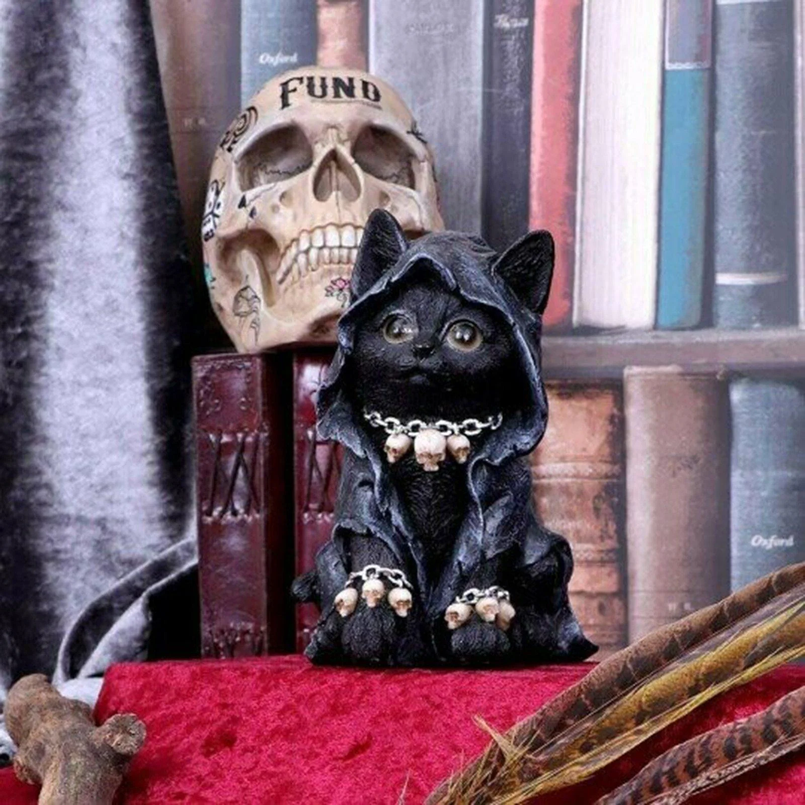 Resin Black Cat Statue Decor - Image 2