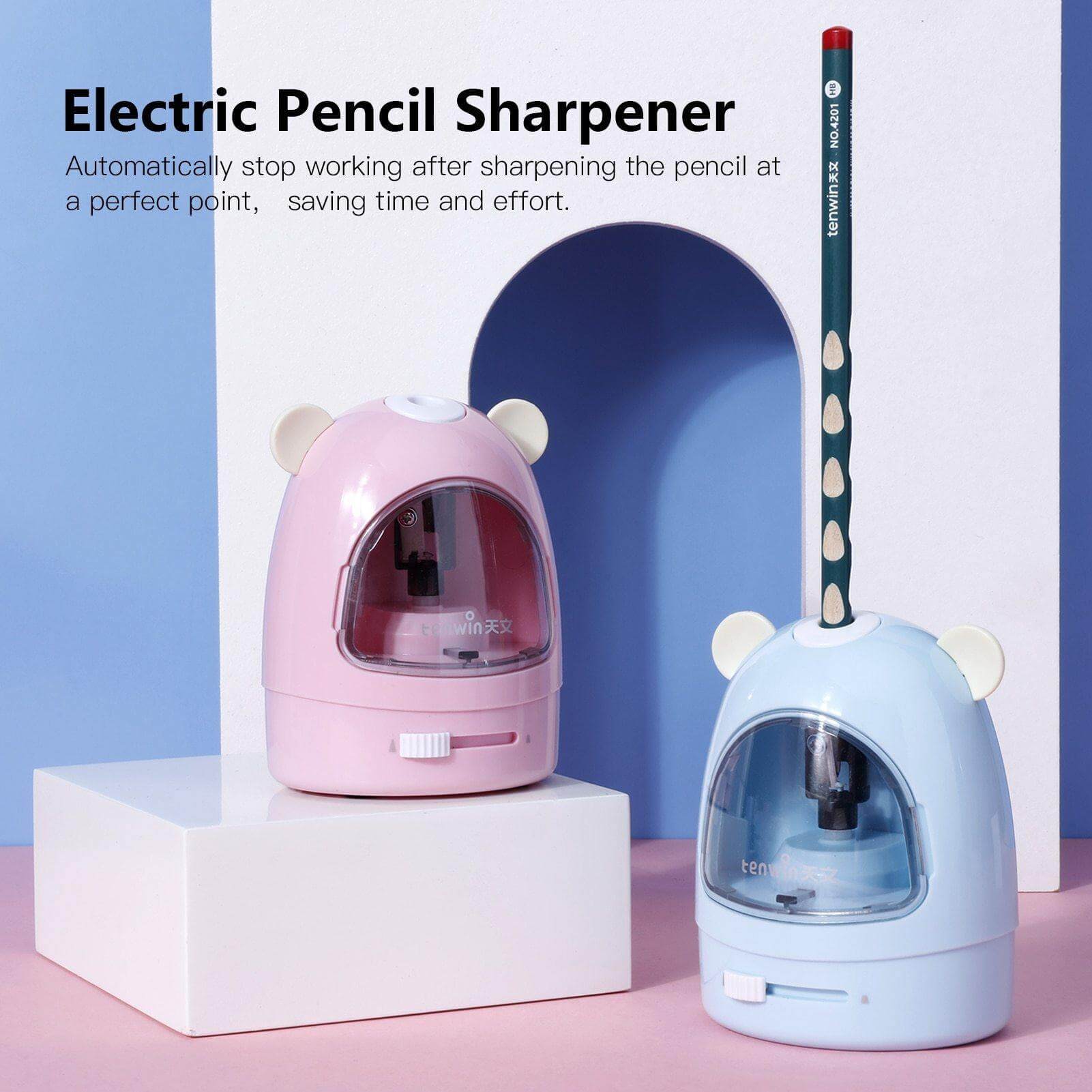 Electric Pencil Sharpener Vacuum Cleaner Stationery Set - Image 3