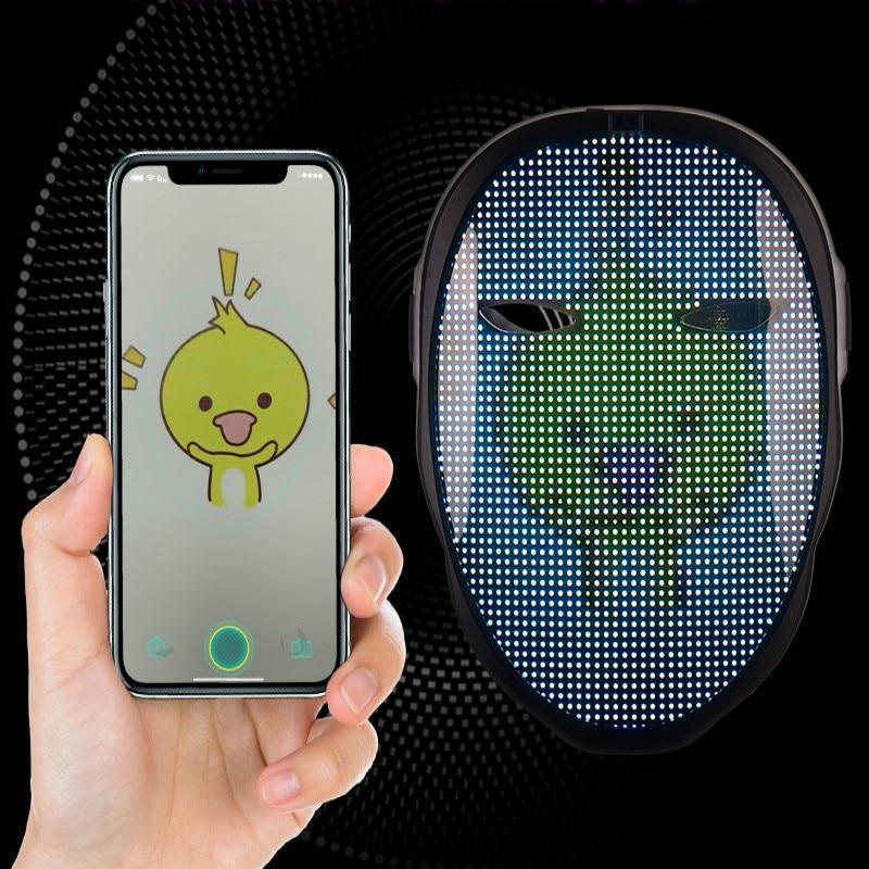 Led Luminous Face-Changing Bluetooth Glow Halloween Mask - Image 2