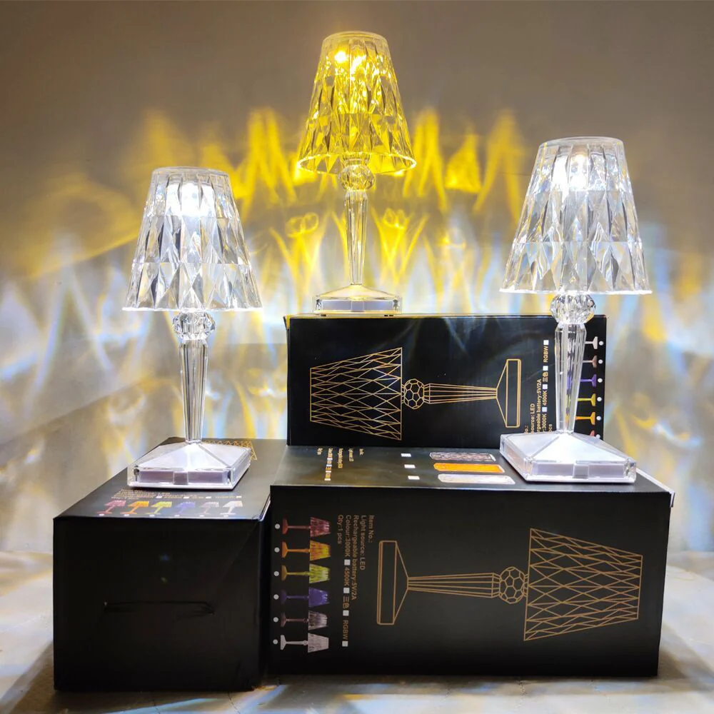 Diamond Acrylic Table Lamp - Image 2