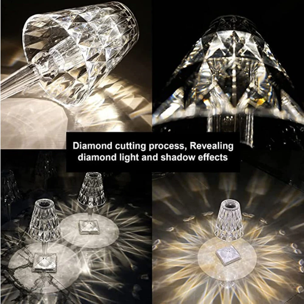 Diamond Acrylic Table Lamp - Image 3