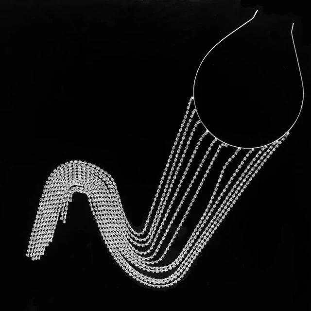 Rhinestone Full Crystal Headband Chain - Image 2