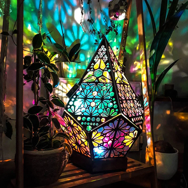 Wooden Hollow LED Atmosphere Night Lamp Projector - Image 1