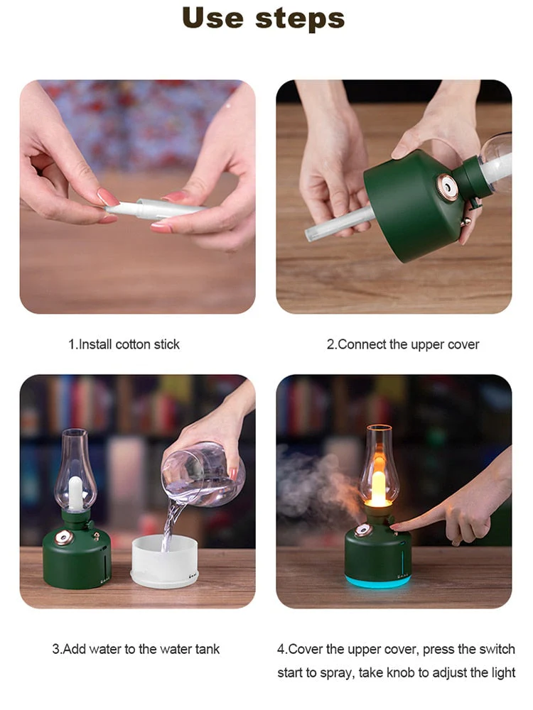 Retro Air Humidifier Wireless Aroma Diffuser Lamp - Image 2