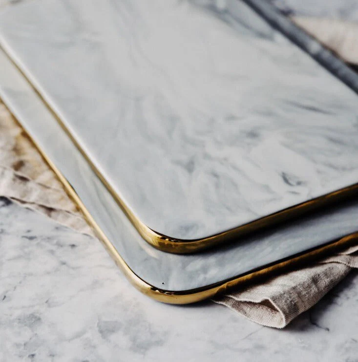 Elegant White Marble Ceramic Cutting Board - Image 2