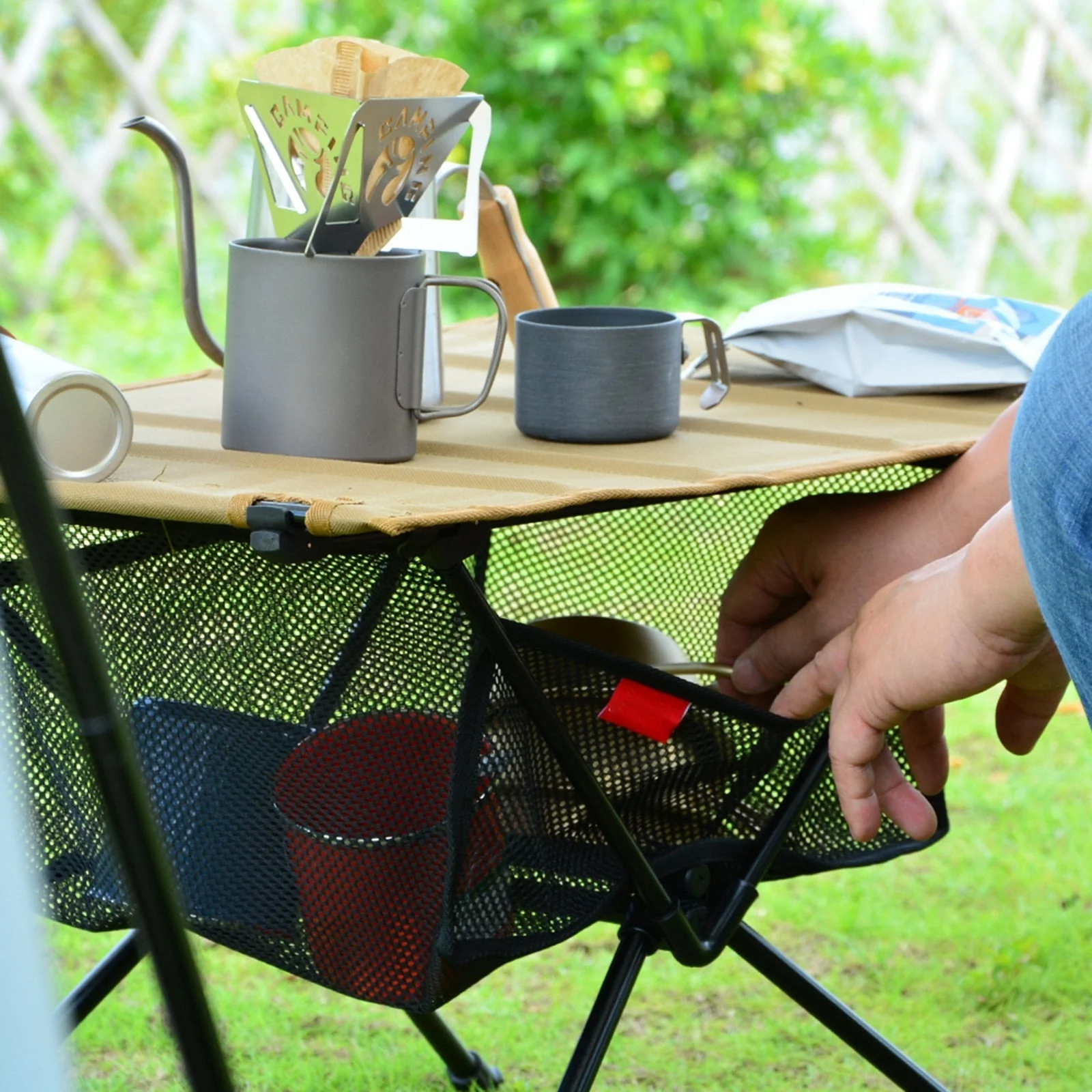 Portable Folding Table Storage Net Shelf - Image 2
