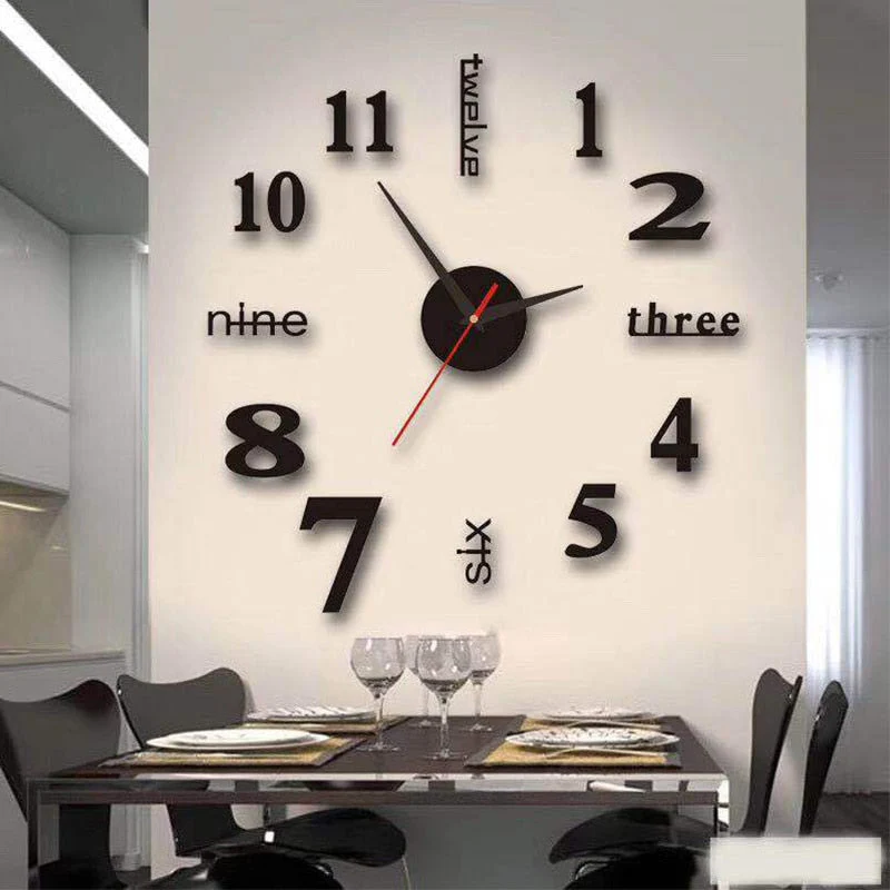 3D DIY Sticker Wall Clock - Image 1