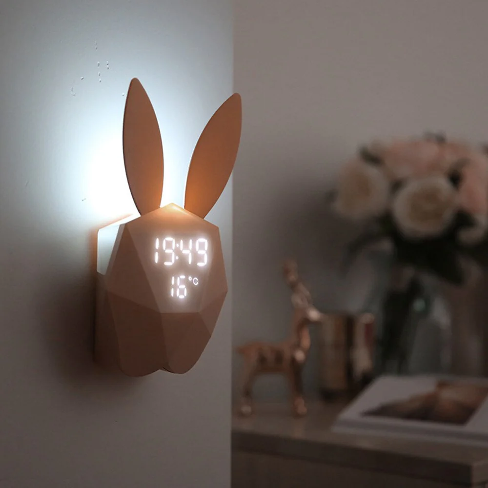 Cute Rabbit USB Alarm Clock Led Light - Image 2
