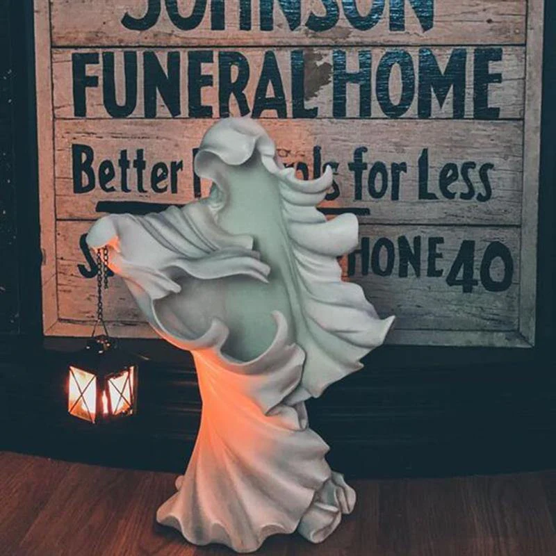 Halloween Ghost Holding Lantern Statue Resin Statue - Image 2