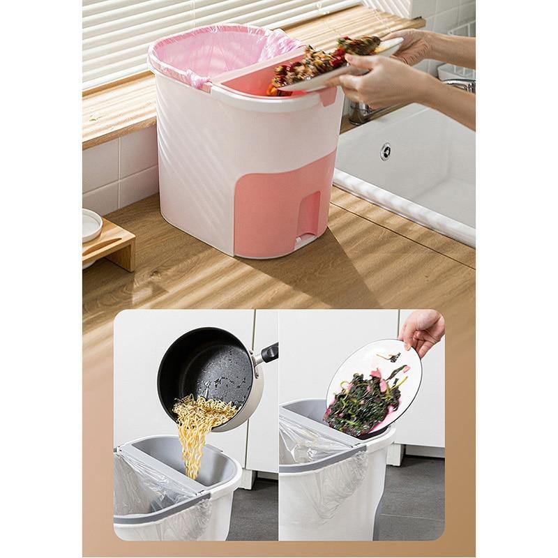 Wet-Dry Double Separator Kitchen Trash Bin - Image 2