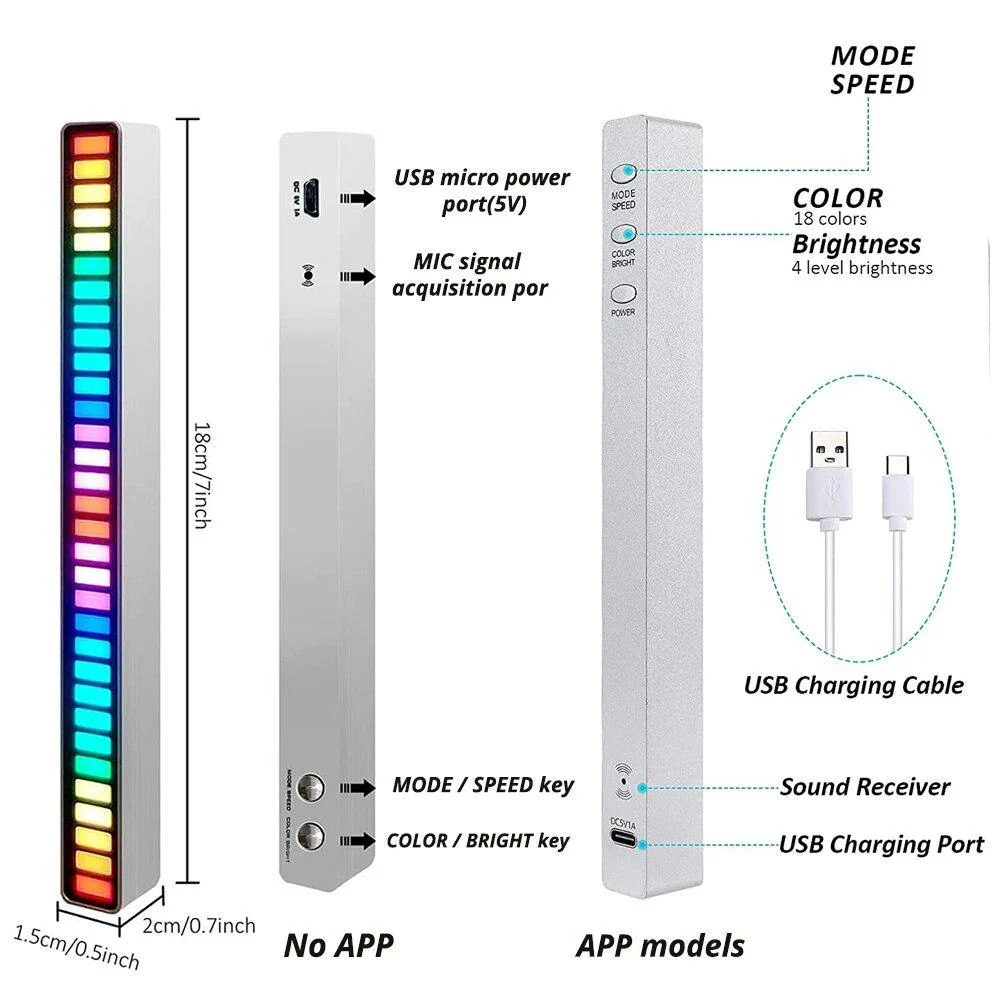 Voice Rhythm Sensor Atmosphere LED Light - Image 3