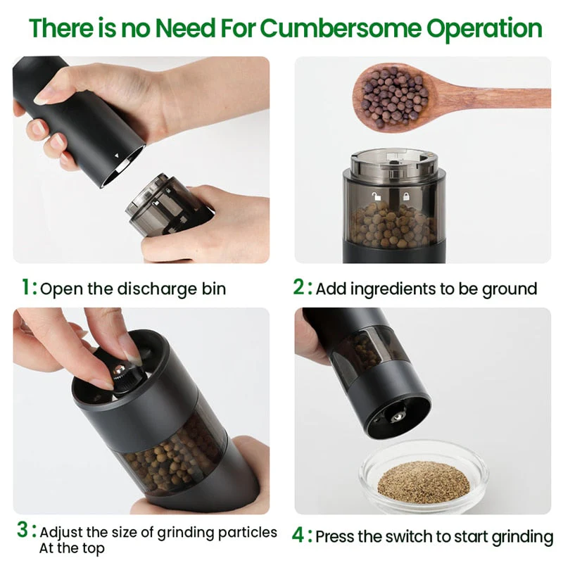 Rechargeable Automatic Salt Pepper Grinder - Image 3