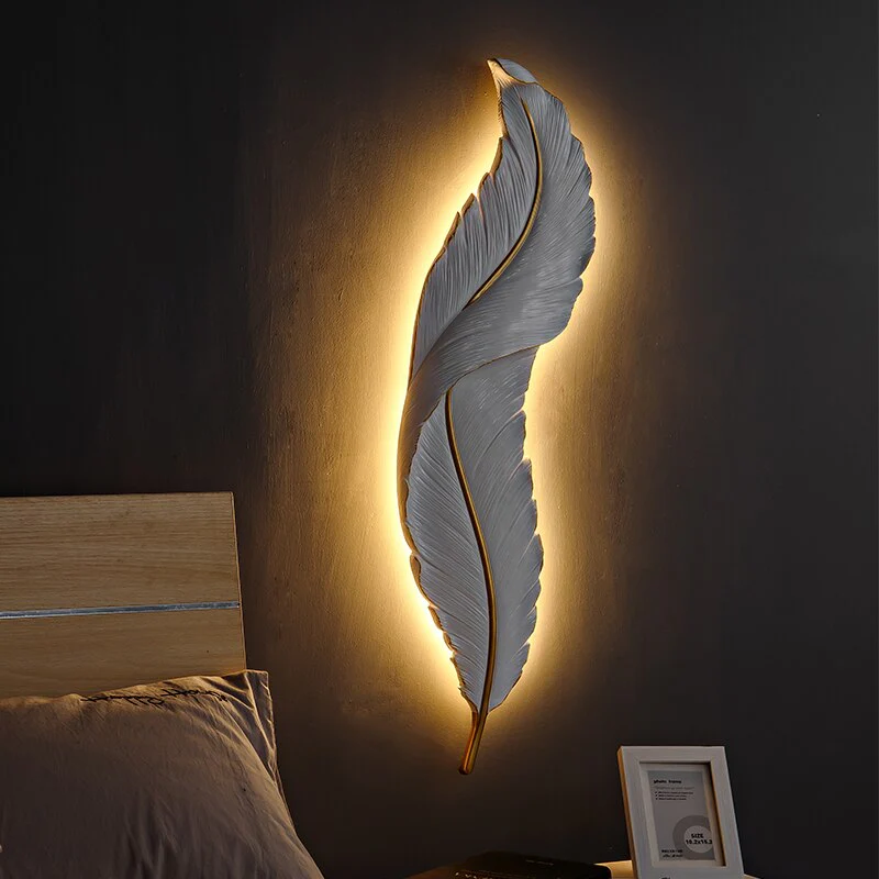 Nordic Elegant Feather Led Wall Lamp - Image 2