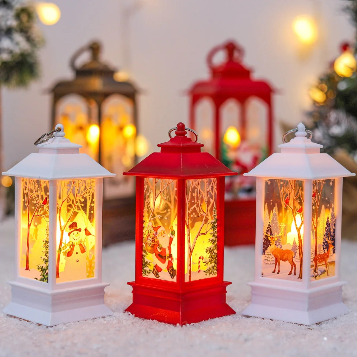 Holiday Christmas Noel Snowman Lantern - Image 1