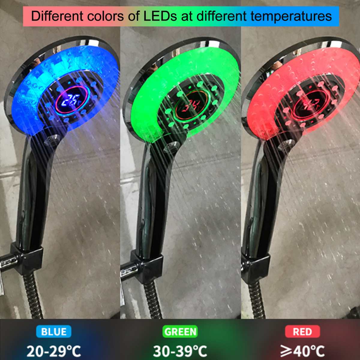 Digital Temperature Sensor LED Shower Head - Image 2