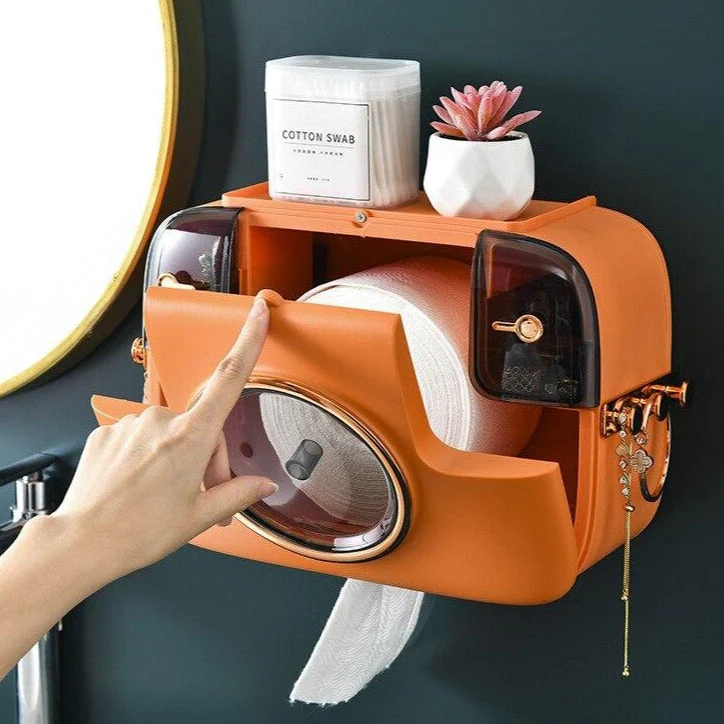 Wall Mounted Camera Shape Bathroom Tissue Box - Image 1