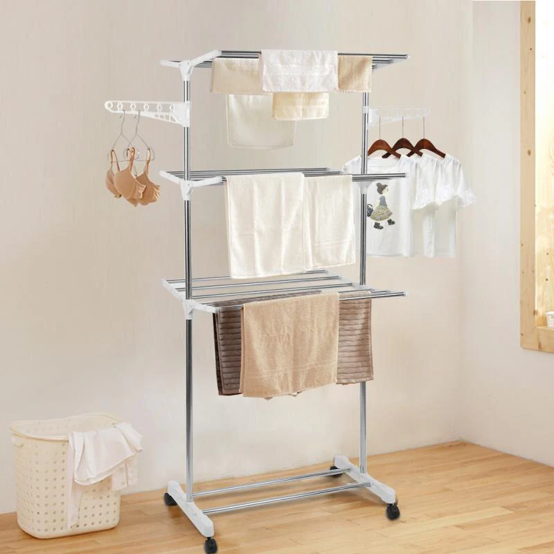Foldable Multi-Layer Clothes Hanger Rack Stand - Image 1