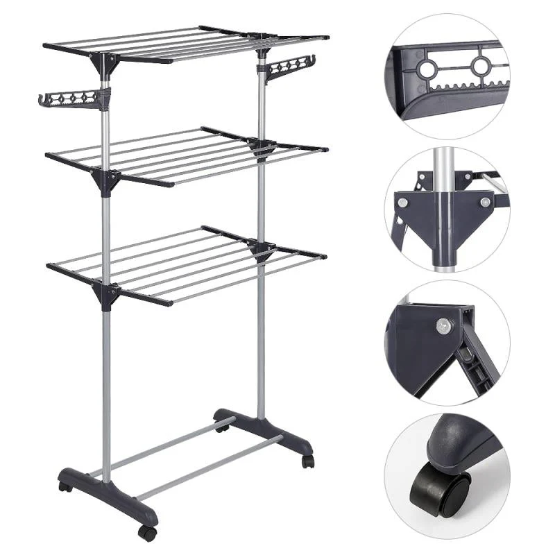 Foldable Multi-Layer Clothes Hanger Rack Stand - Image 3