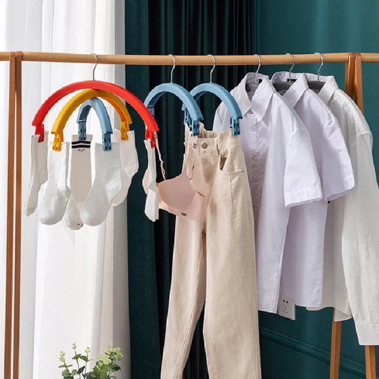 Three-Layer Rotating Cloth Hangers with Clips - Image 2