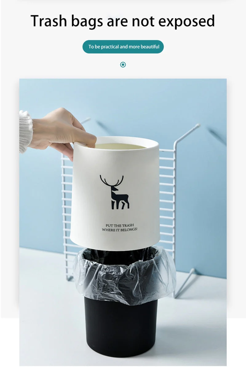 Nordic Desktop Double-Layer Mini Trash Can - Image 2